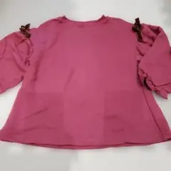 キッズ 120 トレーナー 長袖 アプレレクール リボン パープル 女の子 秋冬