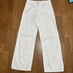 ZARA ホワイト ワイドレッグデニム