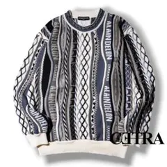 ヴィンテージ 立体 3D デザイン マルチカラー アクリル ニット セーター