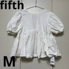 新品　fifth フィフス　バックリボンチュニック　トップス　ホワイト　M