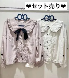 LIZLISA ハートアップリケボウタイ付きブラウス セットのサムネイル