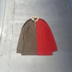 80s polo by Ralph Lauren 2tone 長袖　ラガーシャツ