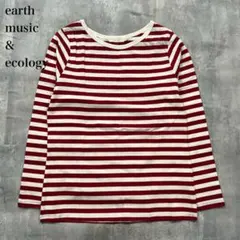 アースミュージックアンドエコロジー【M】プルオーバー Tシャツ ボーダー柄