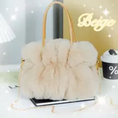 ふわもこ　ミニバッグ　ハンドバッグ　ショルダーバッグ　2way ふわふわ　秋冬