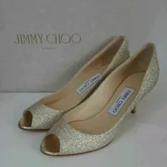 JIMMY CHOO オープントゥパンプスグリッター☆新品未使用