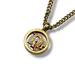 Dior クリスチャンディオール ネックレス ロゴ サークル ヴィンテージ 金