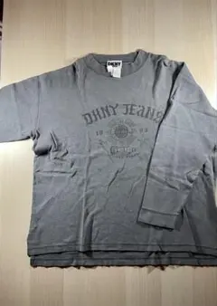DKNY グレー ロゴ入り 長袖カットソー Mのサムネイル