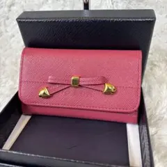 PRADA サフィアーノレザー キーケース リボン ピンクのサムネイル