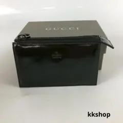 GUCCI グッチ エナメル ポーチ 小物入れ ブラック レディース ブランド