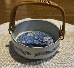 美濃焼 庫山窯 陶器製 手付き鉢 菓子鉢 和食器 昭和レトロ