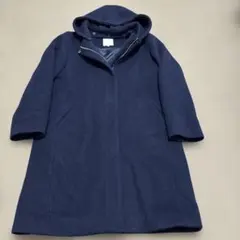 ビーミングバイビームス　フード　ウールコート　ネイビー　L