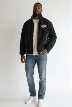 NBA ロサンゼルス・レイカーズ ナイロンジャケット 黒 L ベンチレーション付