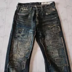 希少 KAPITAL BORO 襤褸 ヴィンテージ加工 岡山 デニムパンツ XS 希少 KAPITAL BORO 襤褸 ヴィンテージ加工 岡山 デニムパンツ XS