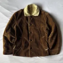 60s 極上brown corduroy boa jacket