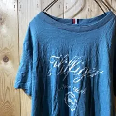 ss3403 TOMMY HILFIGER 半袖 Tシャツ ネイビーグリーン M