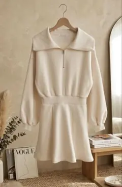 新品　マジェスティックレゴンハーフジップミニワンピース