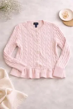 ポロ　ラルフローレン　ピンク カーディガン 7才　美品