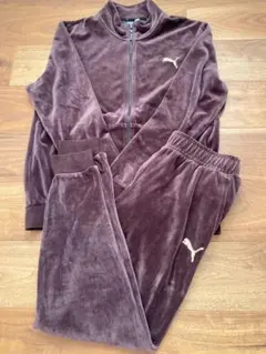 PUMA プーマ ベロア セットアップ ジャージ 上下 ブラウン Lサイズ