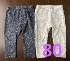 UNIQLO ユニクロ　女の子　ベビーレギンス　パンツ花柄80 2点セット
