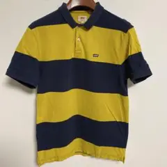 Levi's リーバイス ボーダー ポロシャツ イエロー/ネイビー M