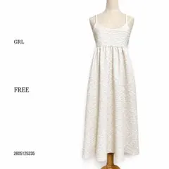 ★美品★GRLグレイル キャミワンピース FREE ジャガード バックリボン総柄