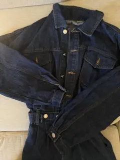 ダークデニム オーバーオール　つなぎ