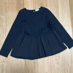 OPAQUE.CLIP オペークドットクリップ　ブラック ペプラムトップス　S
