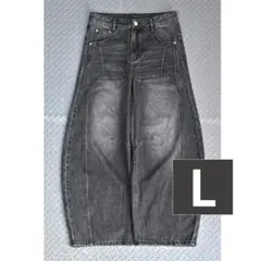 L2090 ウォッシュドステッチバルーンデニムM（black）地底人ONLINE 