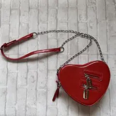 【24時間以内発送】ハート型赤ショルダーバッグ