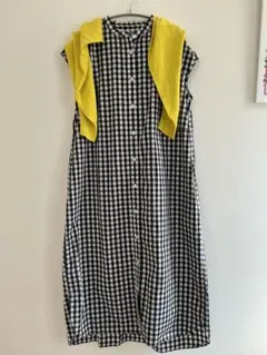 ギンガムチェック　ノースリーブシャツワンピース XL 無印良品　美品