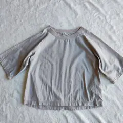 無印良品　洗いざらし綿　布帛五分袖Ｔシャツラグランスリーブ 半袖 XS-S