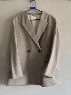 H&M ジャケット　ベージュ　チェック