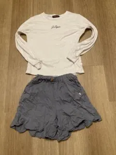 長袖シャツと綿100%apres les cours ショートパンツセット