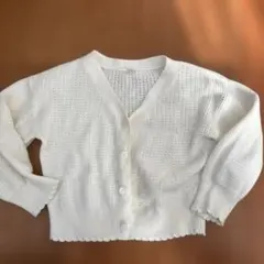 après les cours ホワイト Vネックカーディガン