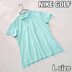 美品✨【NIKE GOLF】銀ロゴ ドット柄ポロシャツ DRY-FIT Lサイズ