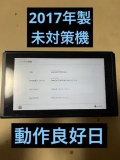 動作良好　Nintendo Switch 本体のみ 未対策機 2017年製
