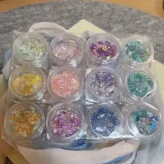 レジン用カラーパーツ セット【新品、未使用】 ・装飾パーツ 12個　封入素材