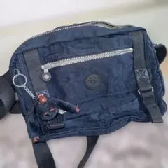 Kipling キプリング ショルダーバッグ ネイビー モンキーチャーム付