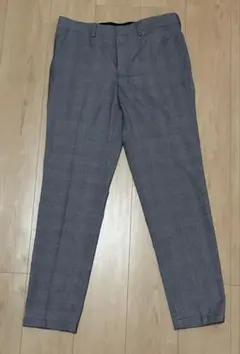 GU メンズ グレンチェック スラックス
