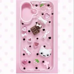 ꒰ ねこちゃんみずたまiPhone16ケース꒱ 地雷系 miu系 量産型