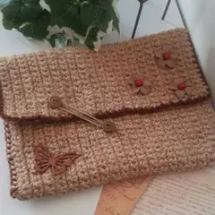 麻ひものクラッチバッグ