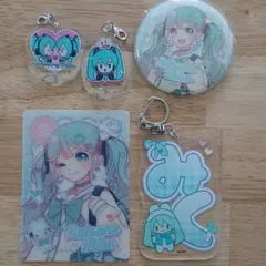 初音ミク グッズセット 缶バッジ アクリルキーホルダー カード キャンドゥ
