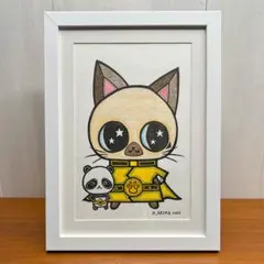 未来へGO！」｜絵画 原画 抽象画 絵 動物画 ドローイング 猫の絵
