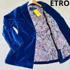 極美品/ XXL ETRO テーラードジャケット ペイズリー　シルク　ネイビー 2025年最新】Etro レディース テーラードジャケットの人気