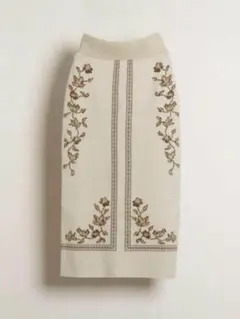 Eaphi scarf motif knit skirt