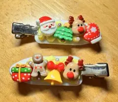 クリスマス ヘアピンセット 2個