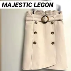 【美品】マジェスティックレゴン Ａラインスカート ベージュ ベルト付 Mサイズ