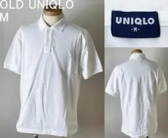 ★紺タグ★90s ビンテージ オールド ユニクロ 無地 ポロシャツ M ホワイト