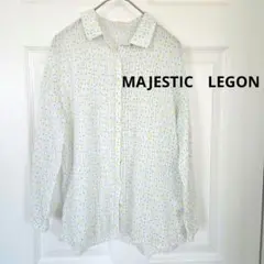 MAJESTIC LEGON 花柄ストライプ長袖シャツ　M