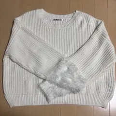 【値下げ中】秋冬　Damenmota ホワイトニットセーター 長袖